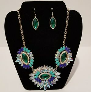Jeweled Statement Necklace & Earrings